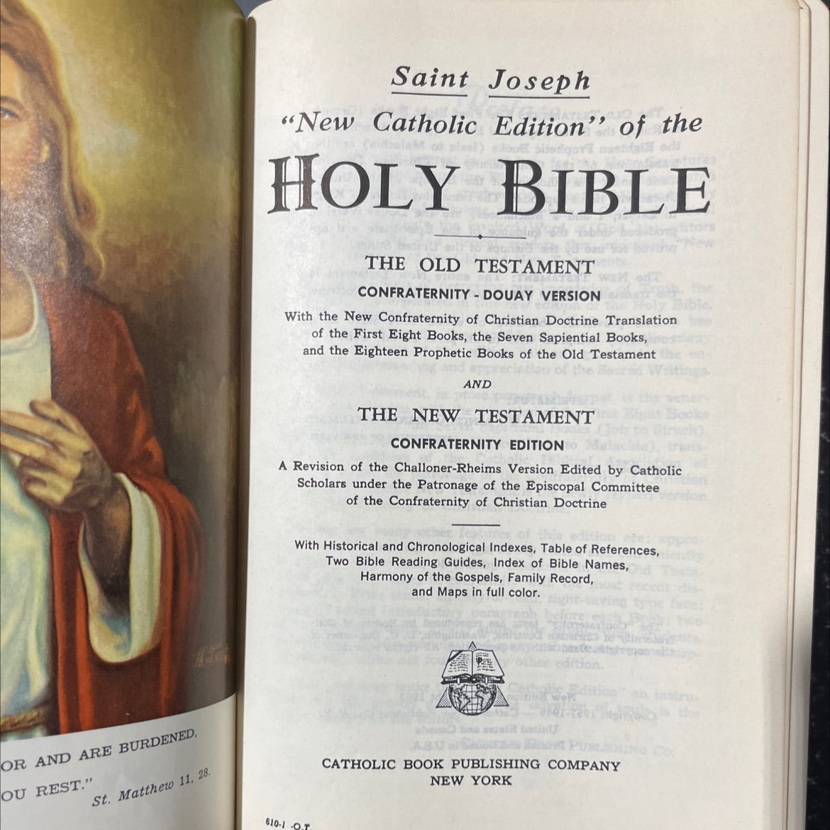 holy bible the old testament confraternity douay version and the new testament confraternity edition book, by unknown, image 2