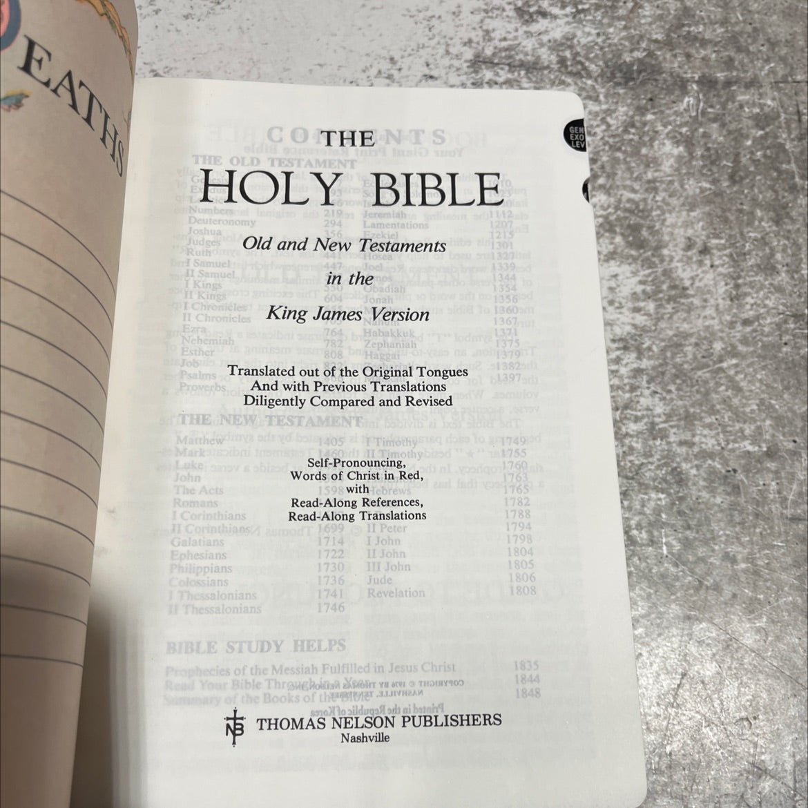 holy bible book, by unknown, 1976 Leather image 2