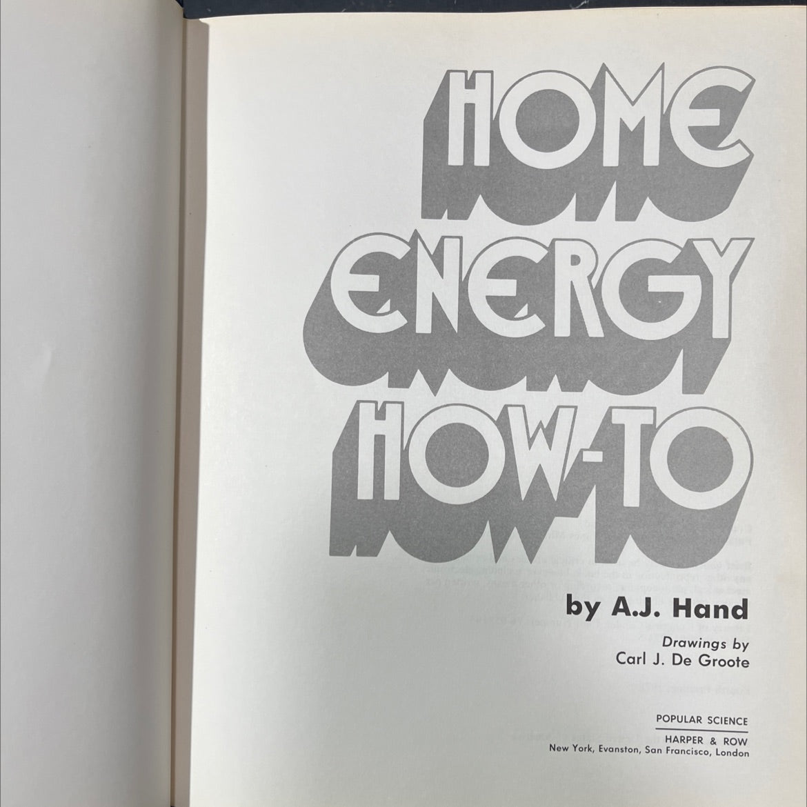 home energy how-to book, by A.J. Hand, 1978 Hardcover image 2