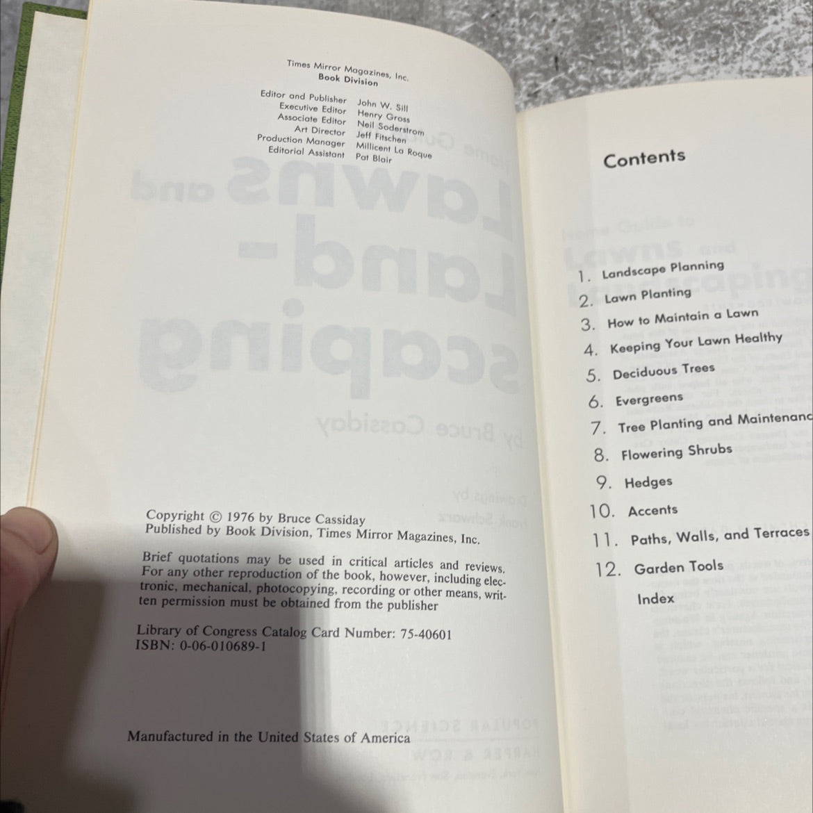 home guide to lawns and landscaping book, by Bruce Cassiday, 1976 Hardcover image 3