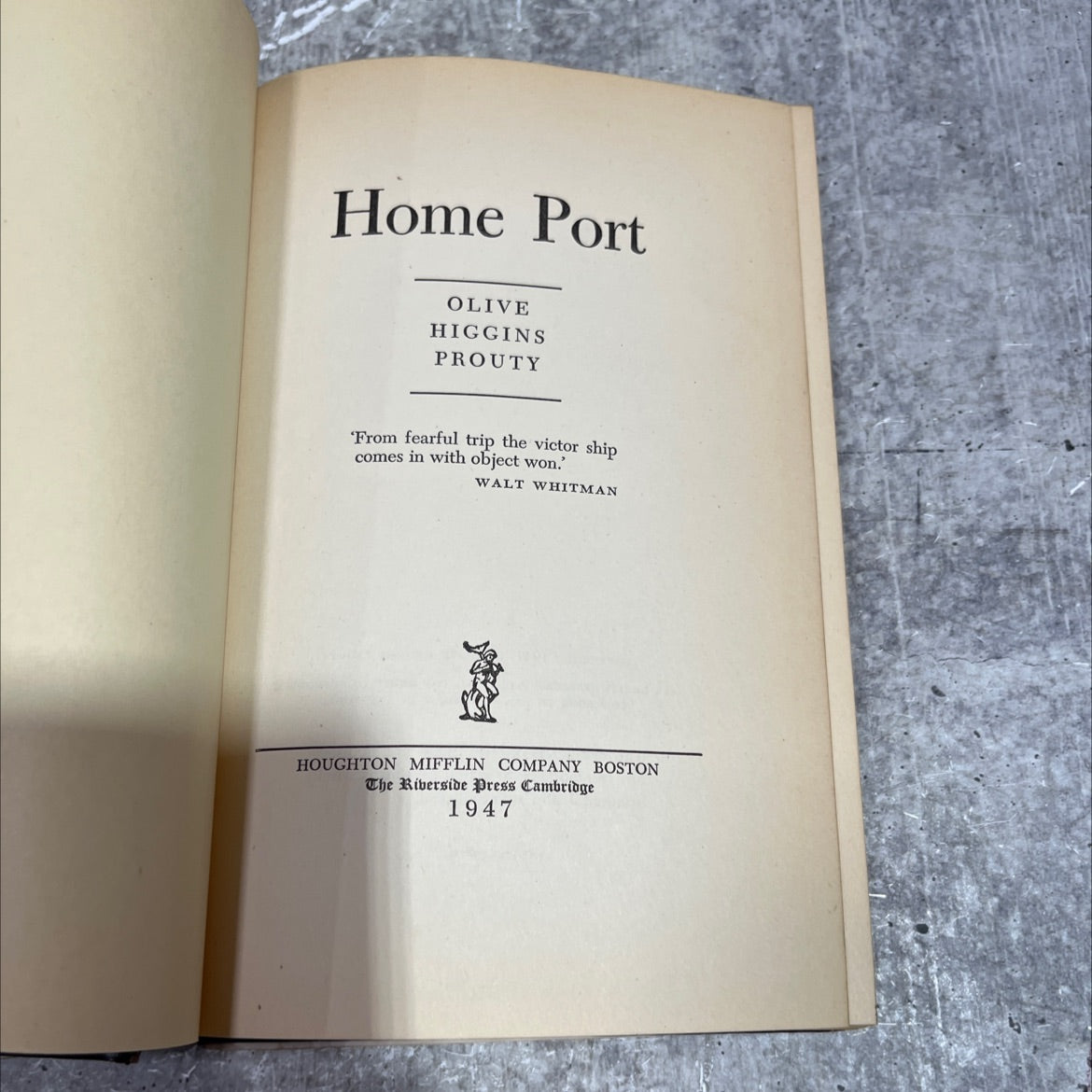 home port book, by olive higgins prouty, 1947 Hardcover image 2