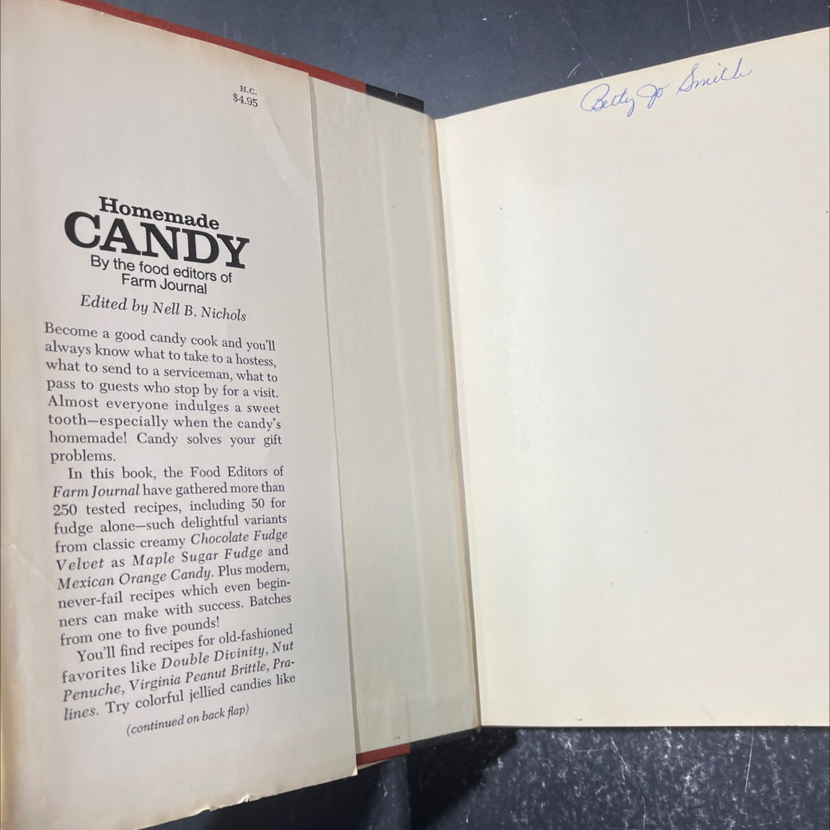 homemade candy book, by Nell B. Nichols, 1970 Hardcover image 4