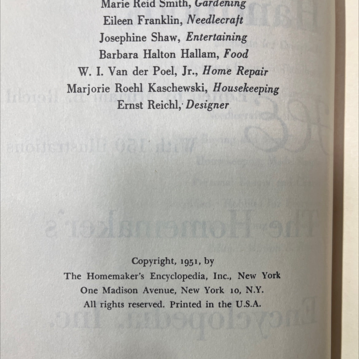 homemaker's encyclopedia book, by Miriam B. Reichl, 1951 Hardcover image 3