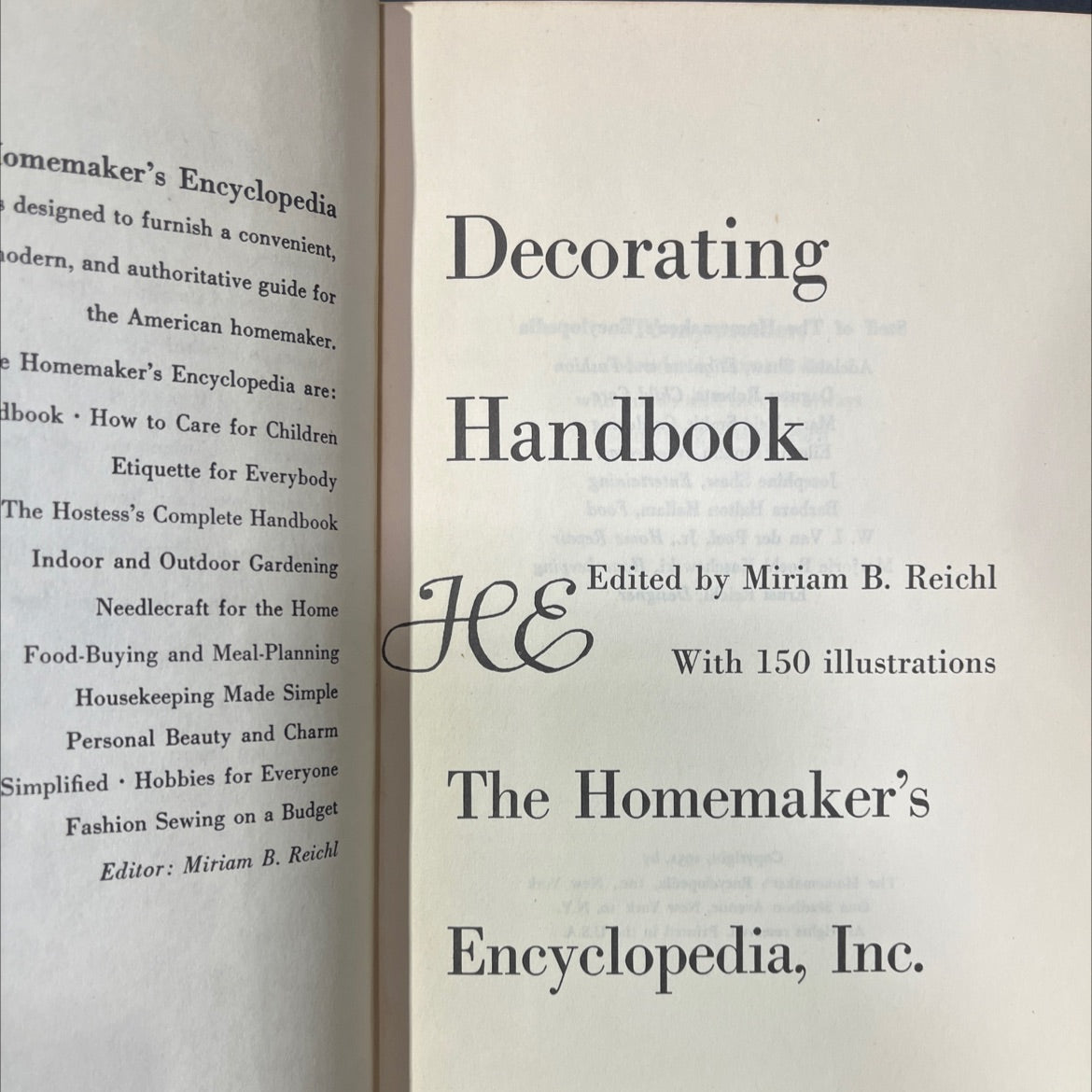 homemaker's encyclopedia book, by Miriam B. Reichl, 1951 Hardcover image 2
