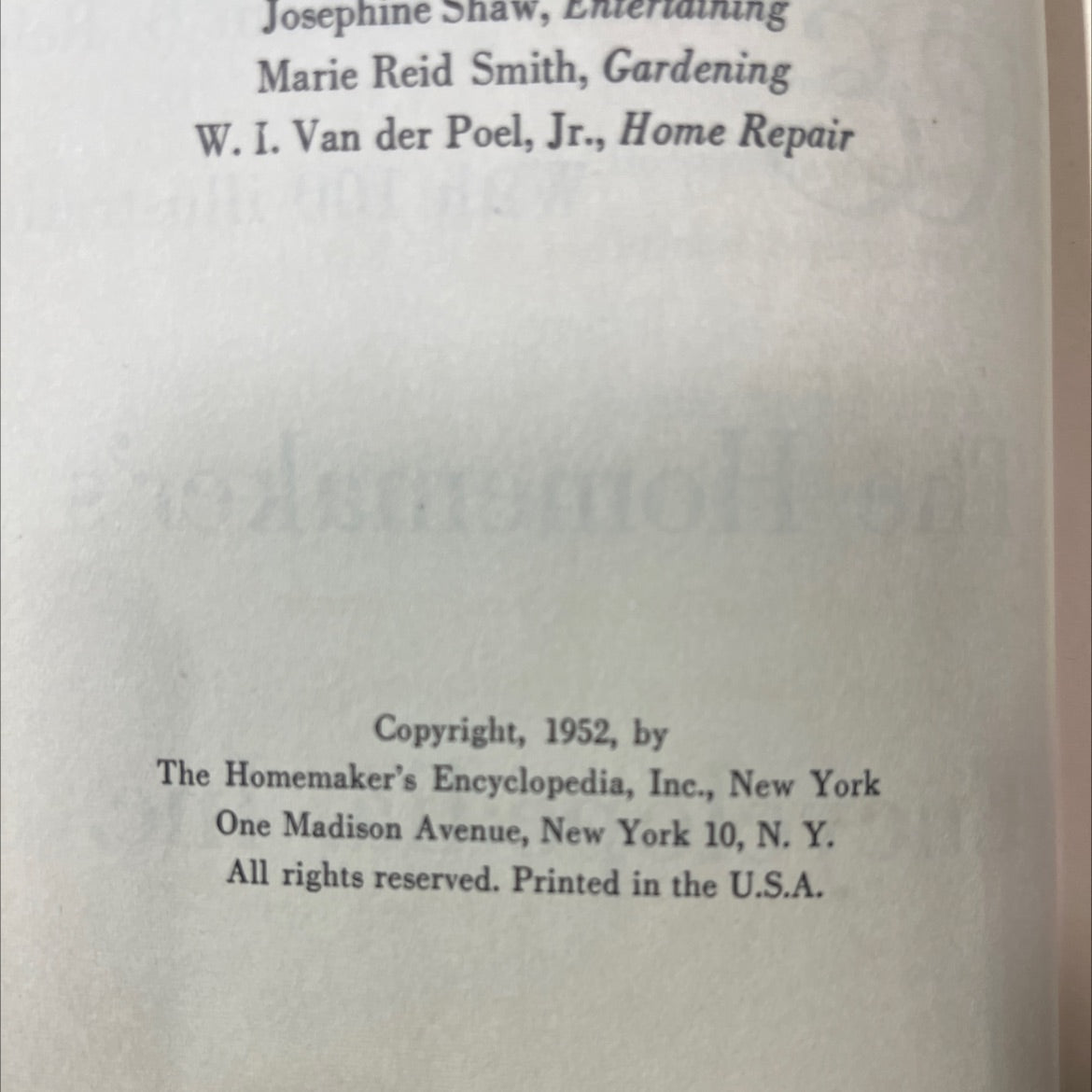 homemaker's encyclopedia book, by Miriam B. Reichl, 1952 Hardcover image 3