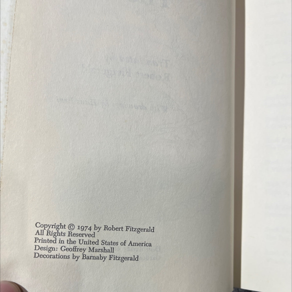 homer the iliad book, by Robert Fitzgerald, 1974 Hardcover image 3