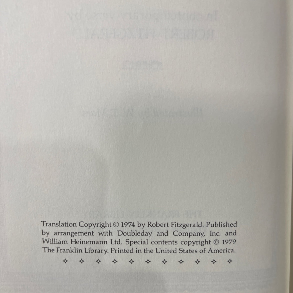 homer the iliad book, by robert fitzgerald, 1979 Leather image 3