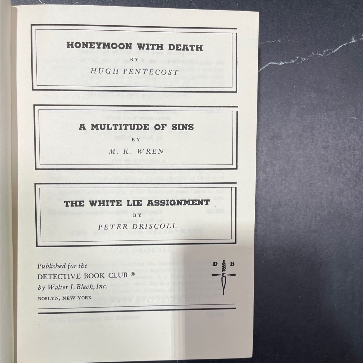 honeymoon with death book, by hugh pentecost, 1975 Hardcover image 2