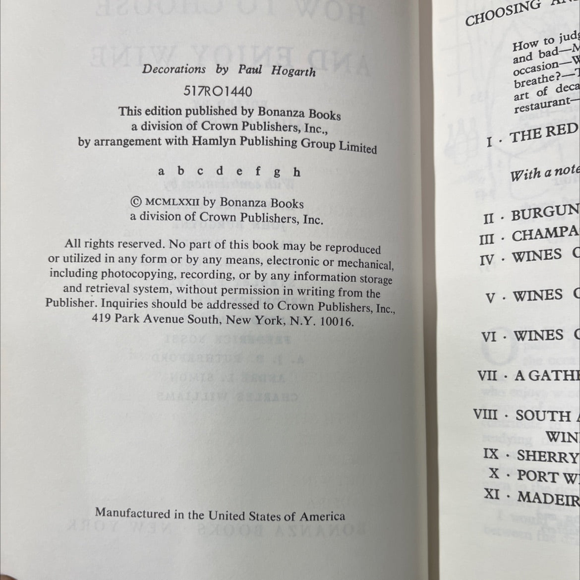 hoot wor how to choose and enjoy wine book, by augustus muir, 1970 Hardcover image 3