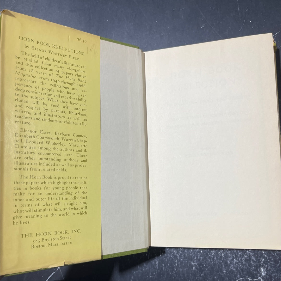 horn book reflections on children's books and reading book, by elinor whitney field, 1969 Hardcover image 4