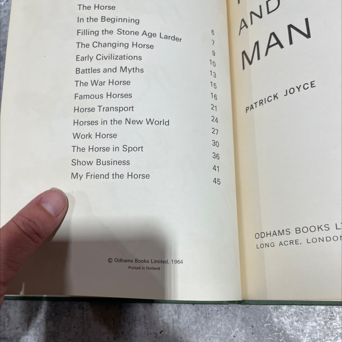 horse and man book, by patrick joyce, 1964 Hardcover image 3
