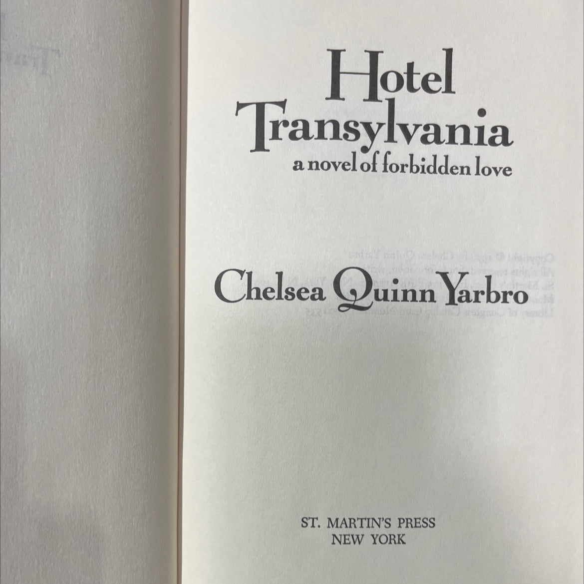 hotel transylvania book, by Chelsea Quinn Yarbro, 1978 Hardcover image 2