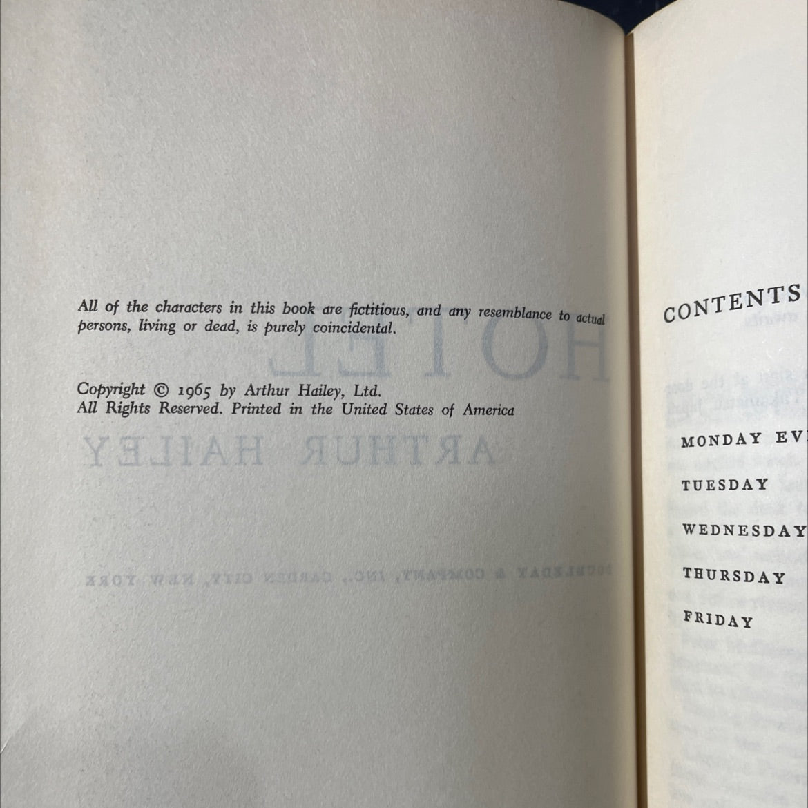 hotel book, by arthur hailey, 1965 Hardcover image 3