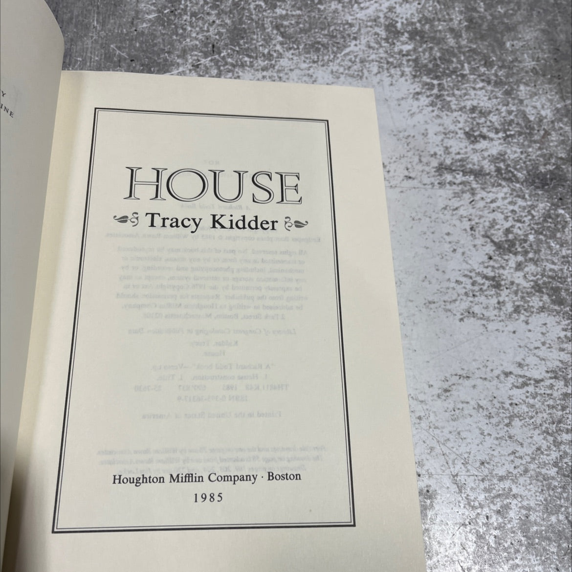 house book, by tracy kidder, 1985 Hardcover image 2