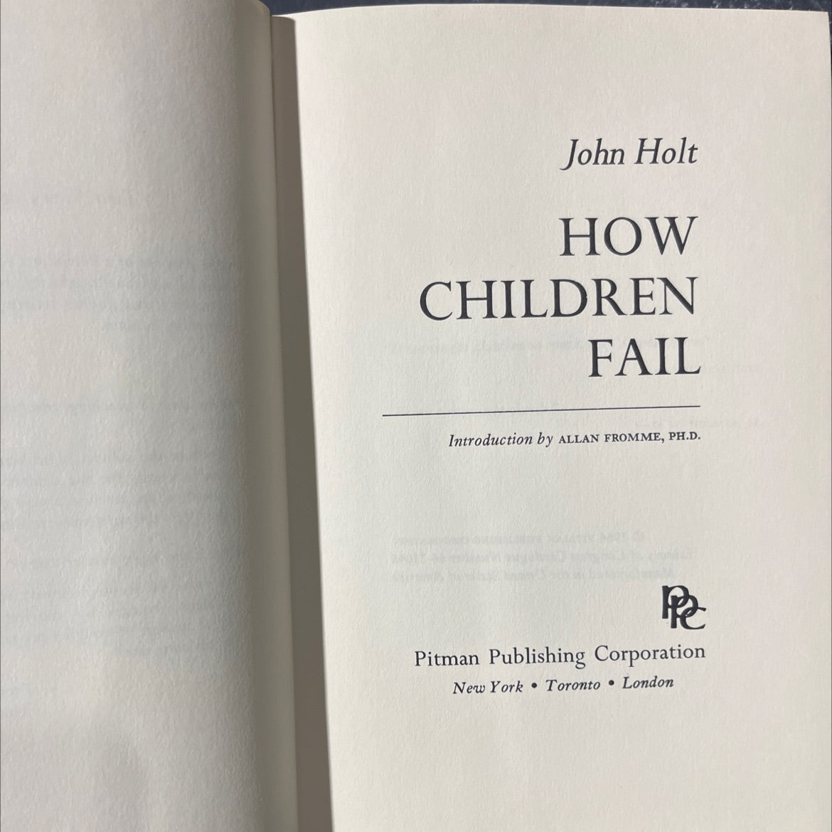 how children fail book, by John Holt, 1964 Hardcover image 2