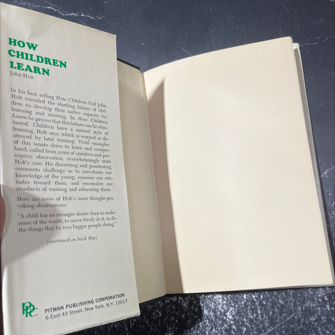 how children learn book, by john holt, 1967 Hardcover image 4