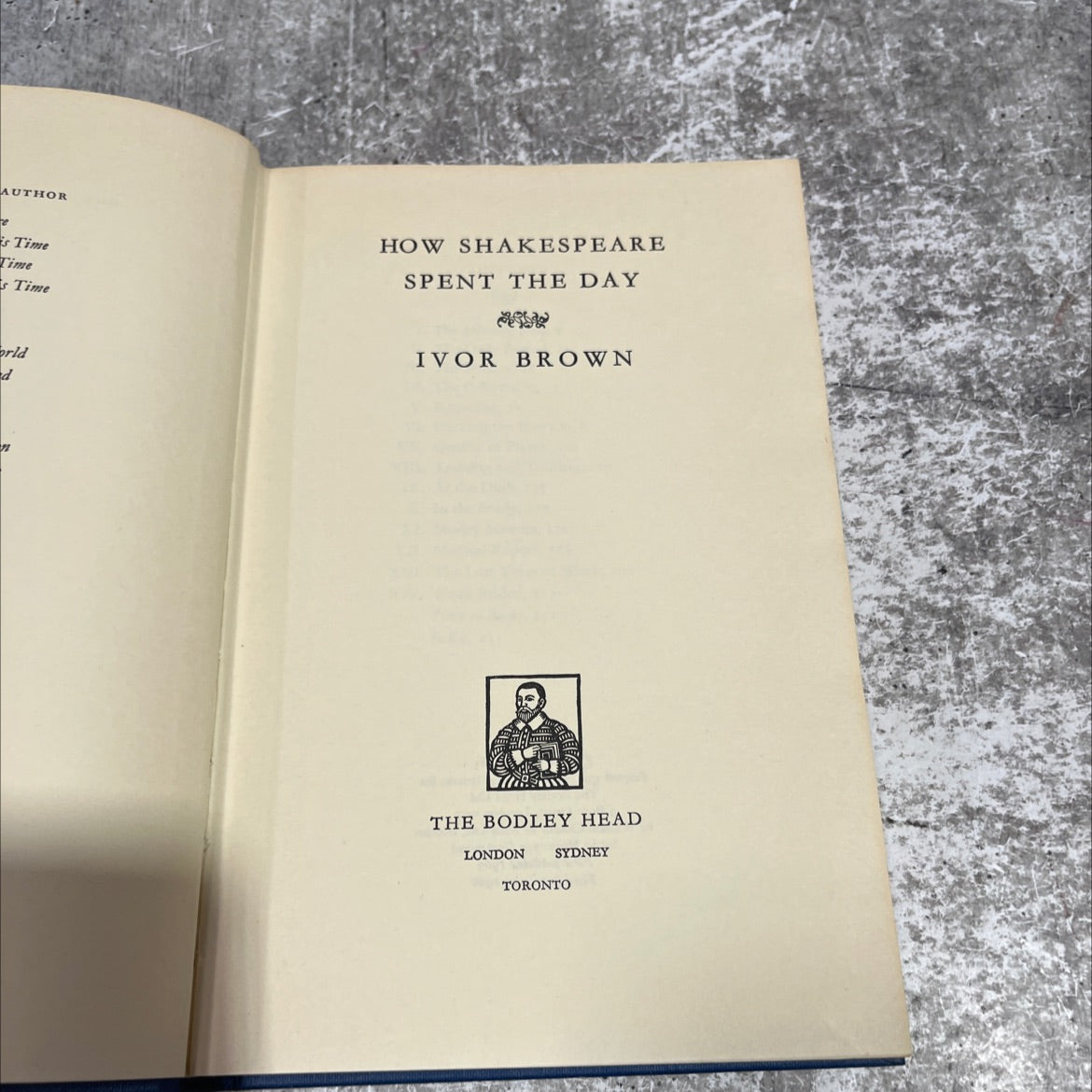how shakespeare spent the day book, by ivor brown, 1966 Hardcover image 2