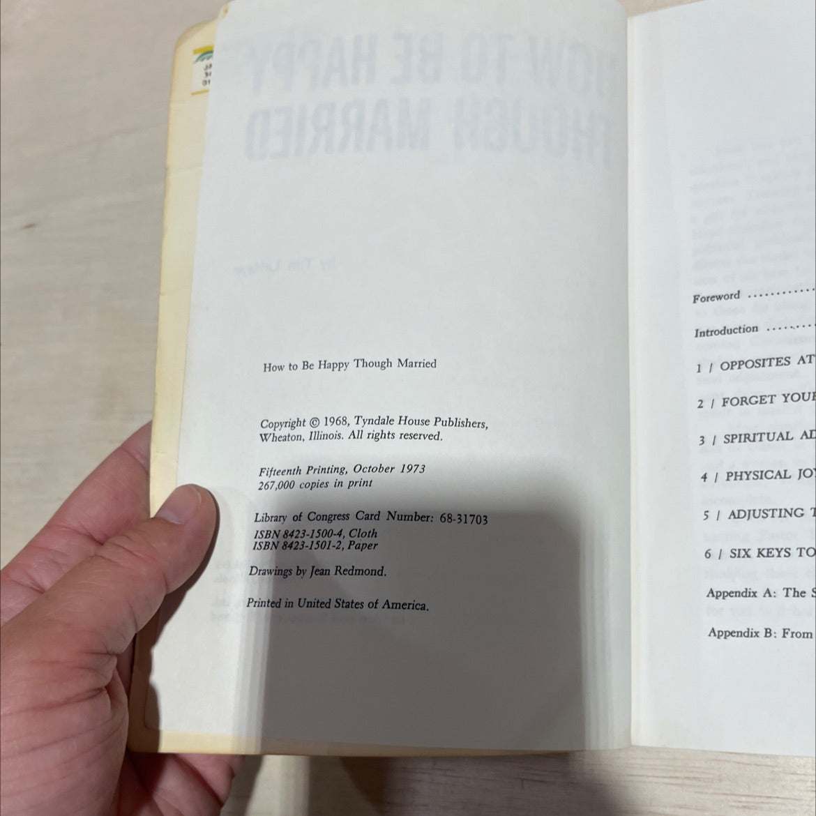 how to be happy though married book, by Tim LaHaye, 1973 Paperback image 3