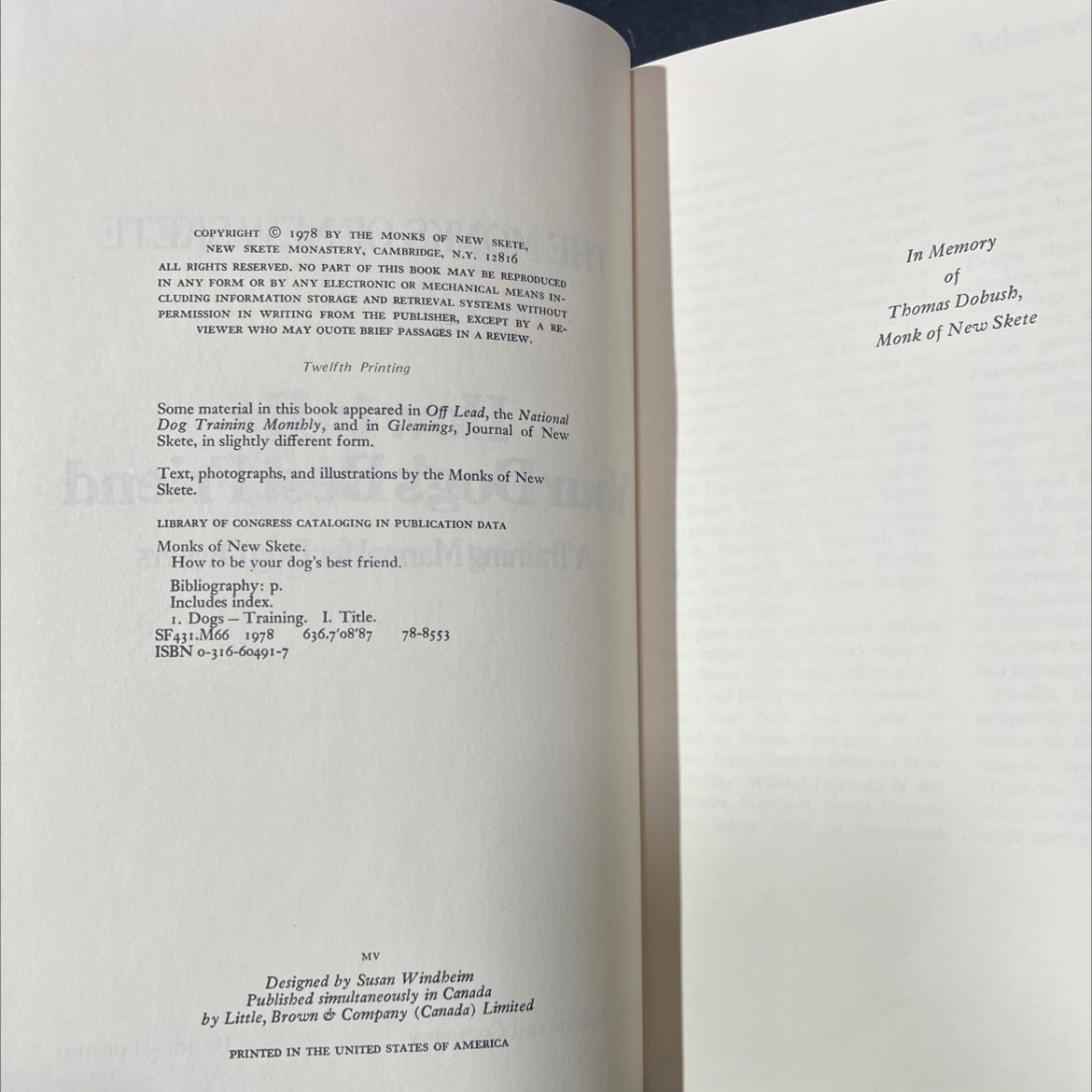 how to be your dog's best friend book, by monks of new skete, 1978 Hardcover image 3