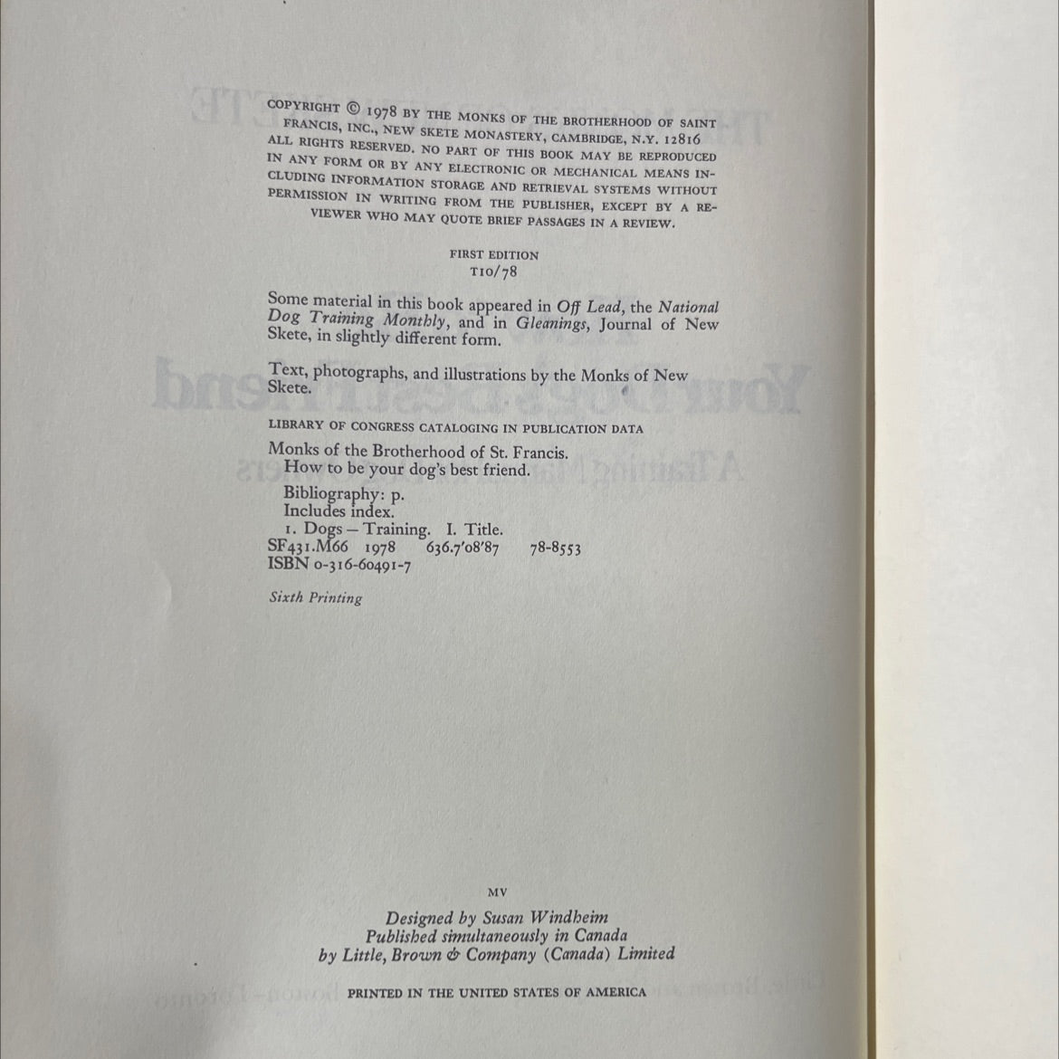 how to be your dog's best friend book, by monks of the brotherhood of st. francis, 1978 Hardcover image 3