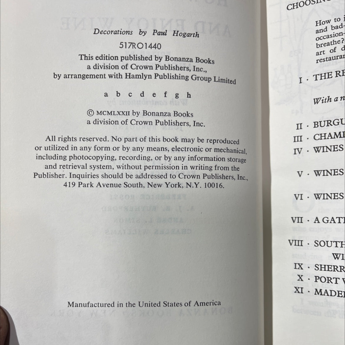 how to choose and enjoy wine book, by augustus muir, 1972 Hardcover image 3