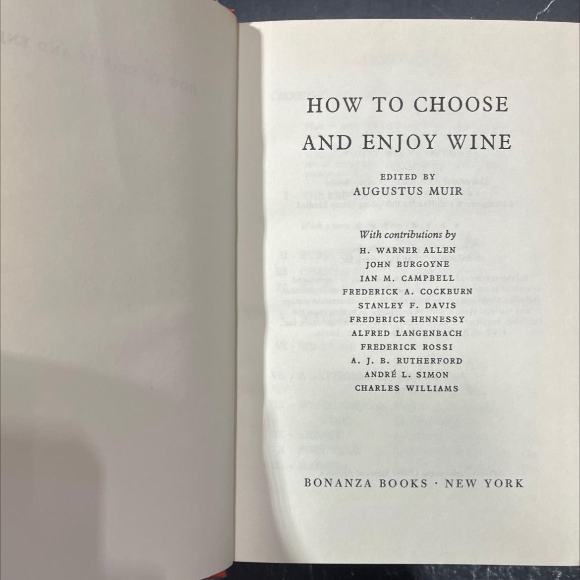 how to choose and enjoy wine book, by augustus muir, 1972 Hardcover image 2
