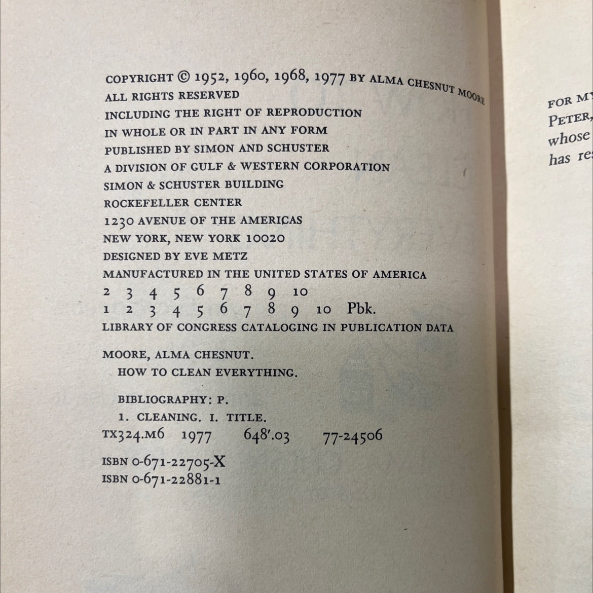 how to clean everything flund an encyclopedia of what to use and how to use it book, by alma chesnut moore, 1977 image 3
