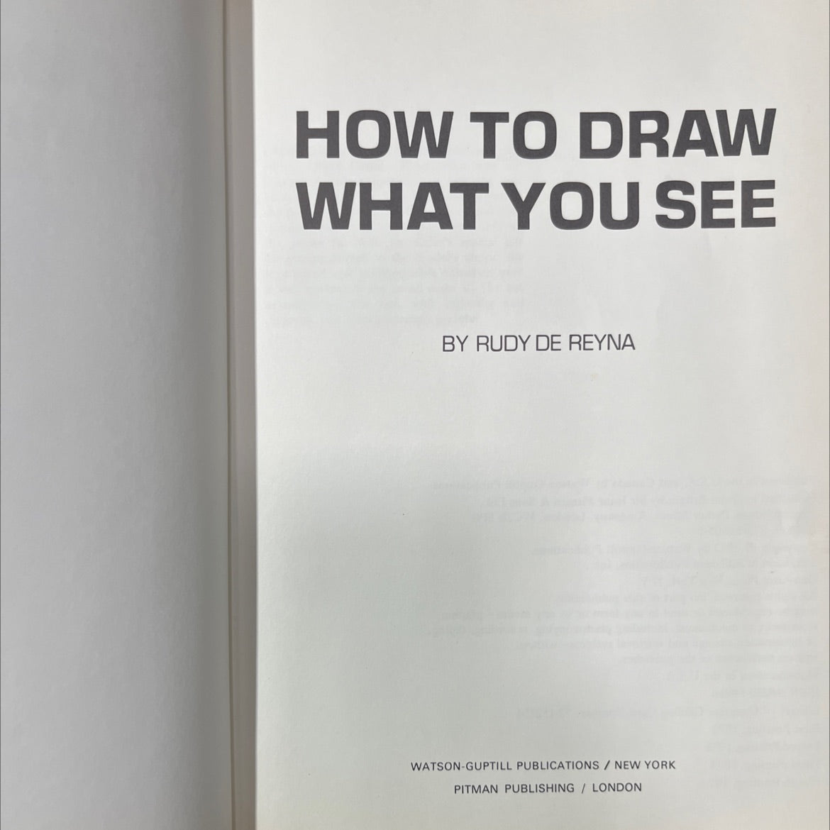 how to draw what you see book, by rudy de reyna, 1974 Hardcover image 2