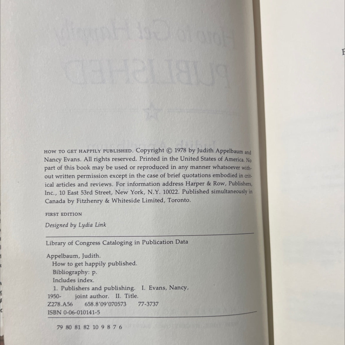 how to get happily published book, by judith appelbaum and nancy evans, 1978 Hardcover image 3