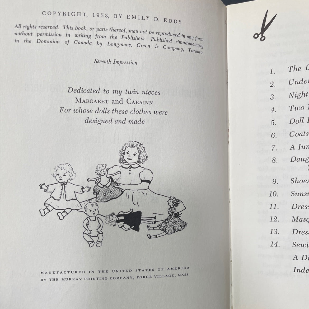 how to make doll clothes a book for daughters, mothers, & grandmothers book, by Emily R. Dow, 1953 Hardcover image 3