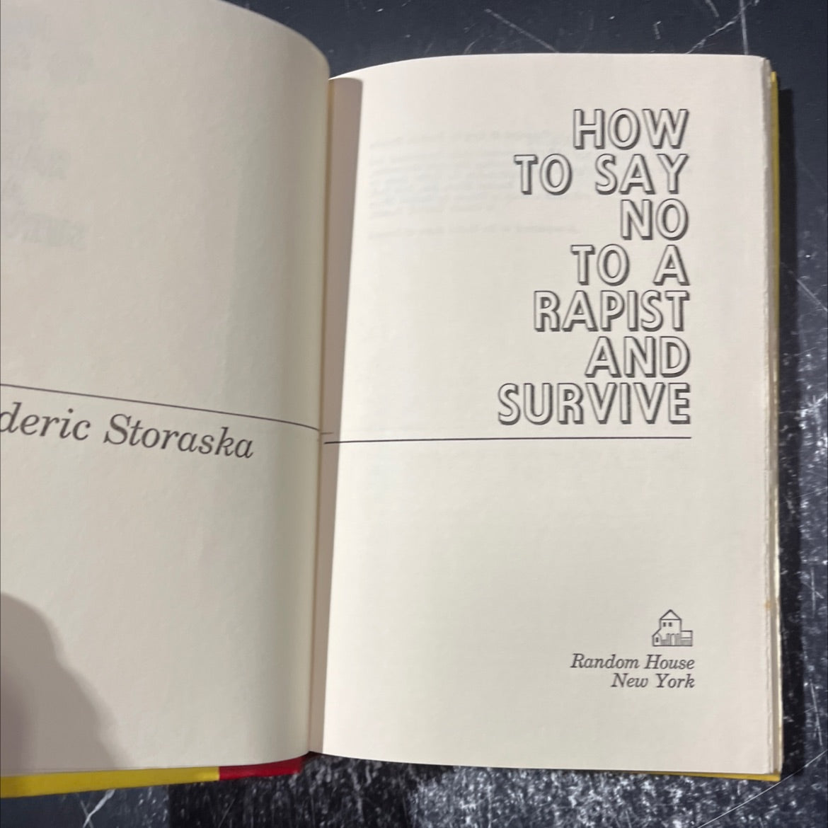 how to say no to a rapist and survive book, by frederic storaska, 1975 Hardcover image 2