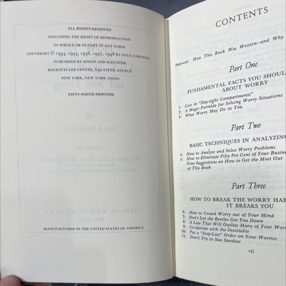 how to stop worrying and start living book, by dale carnegie, 1948 Hardcover image 3