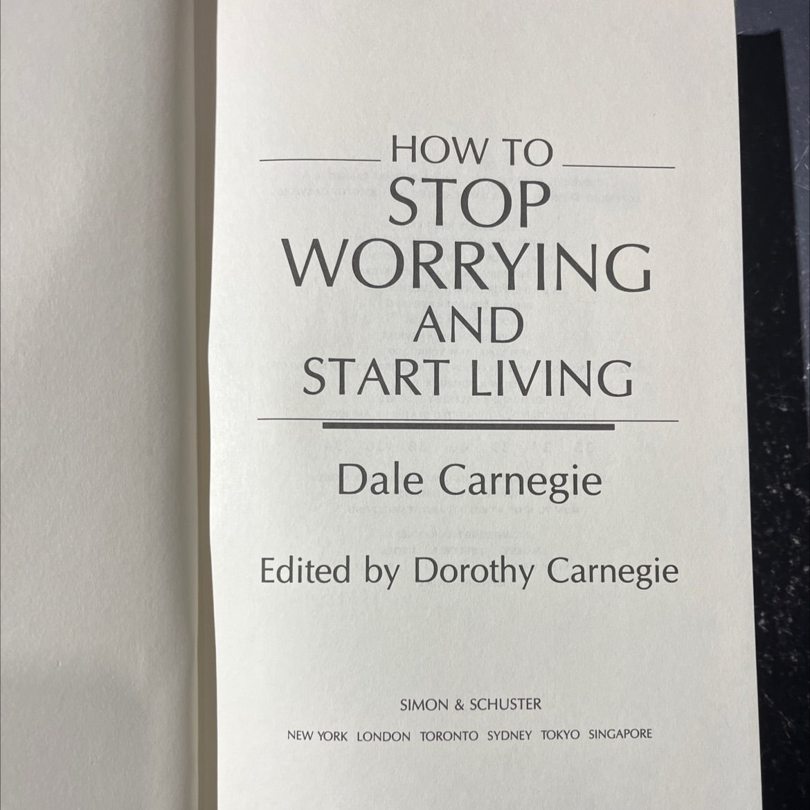how to stop worrying and start living book, by dale carnegie, 1984 Hardcover image 2