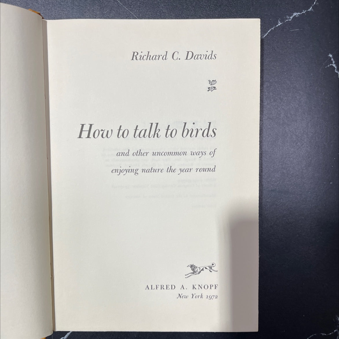how to talk to birds and other uncommon ways of enjoying nature the year round book, by Richard C. Davids, 1972 image 2