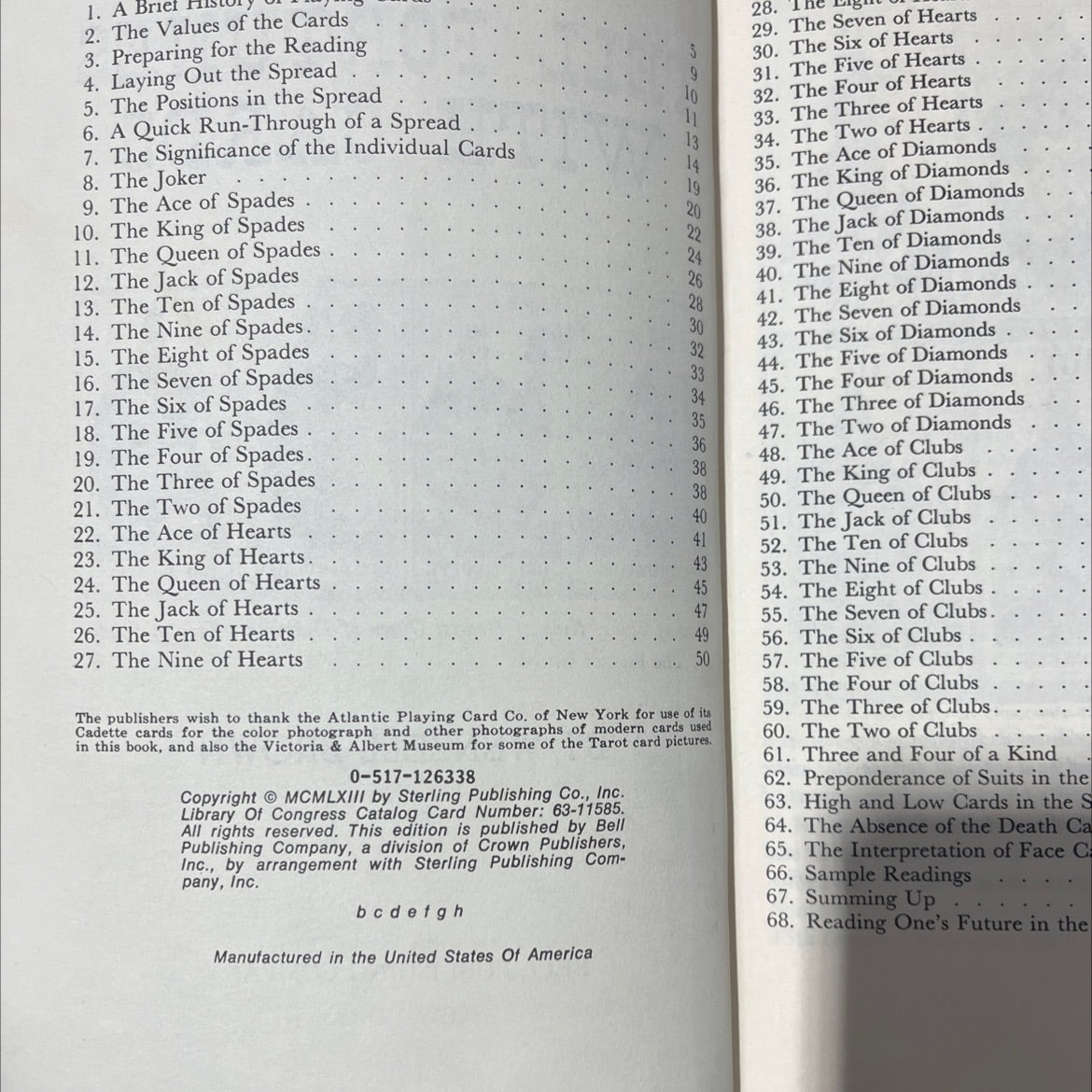 how to tell fortunes with cards book, by wenzell brown, 1963 Hardcover image 3