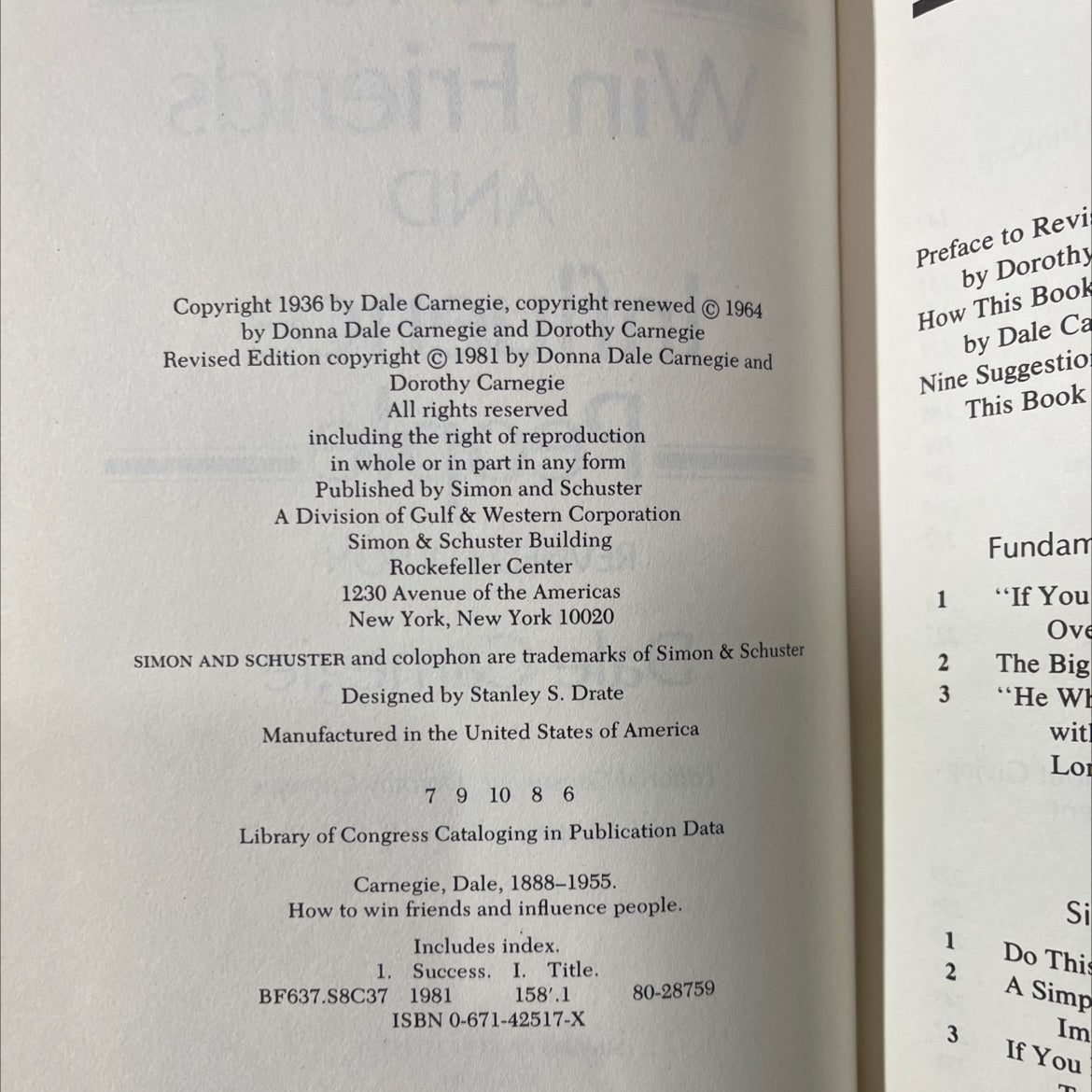 how to win friends and influence people book, by dale carnegie, 1981 Hardcover image 3