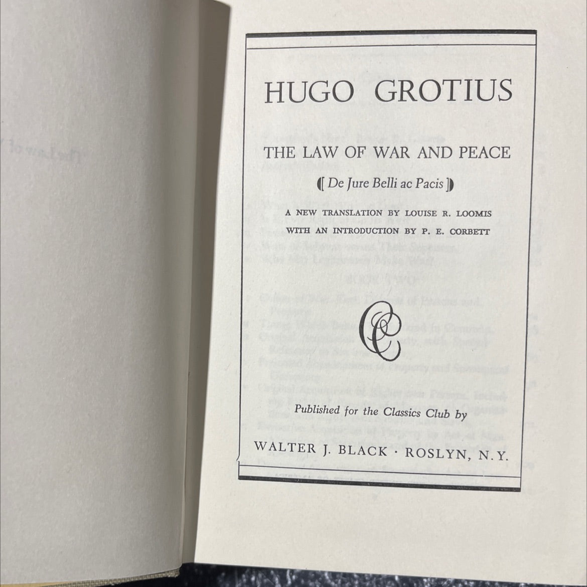 hugo grotius the law of war and peace book, by hugo grotius, 1949 Hardcover image 2