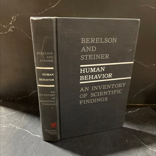 human behavior an inventory of scientific findings book, by rnard berelson, gary a. steiner, 1964 Hardcover image 1