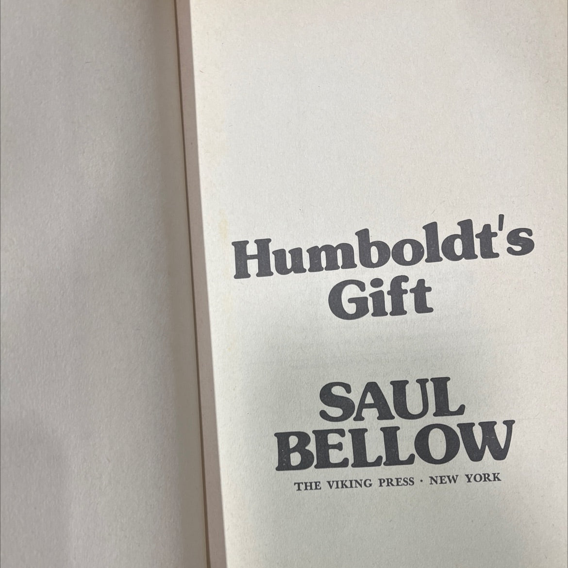 humboldt's gift book, by saul bellow, 1975 Hardcover image 2