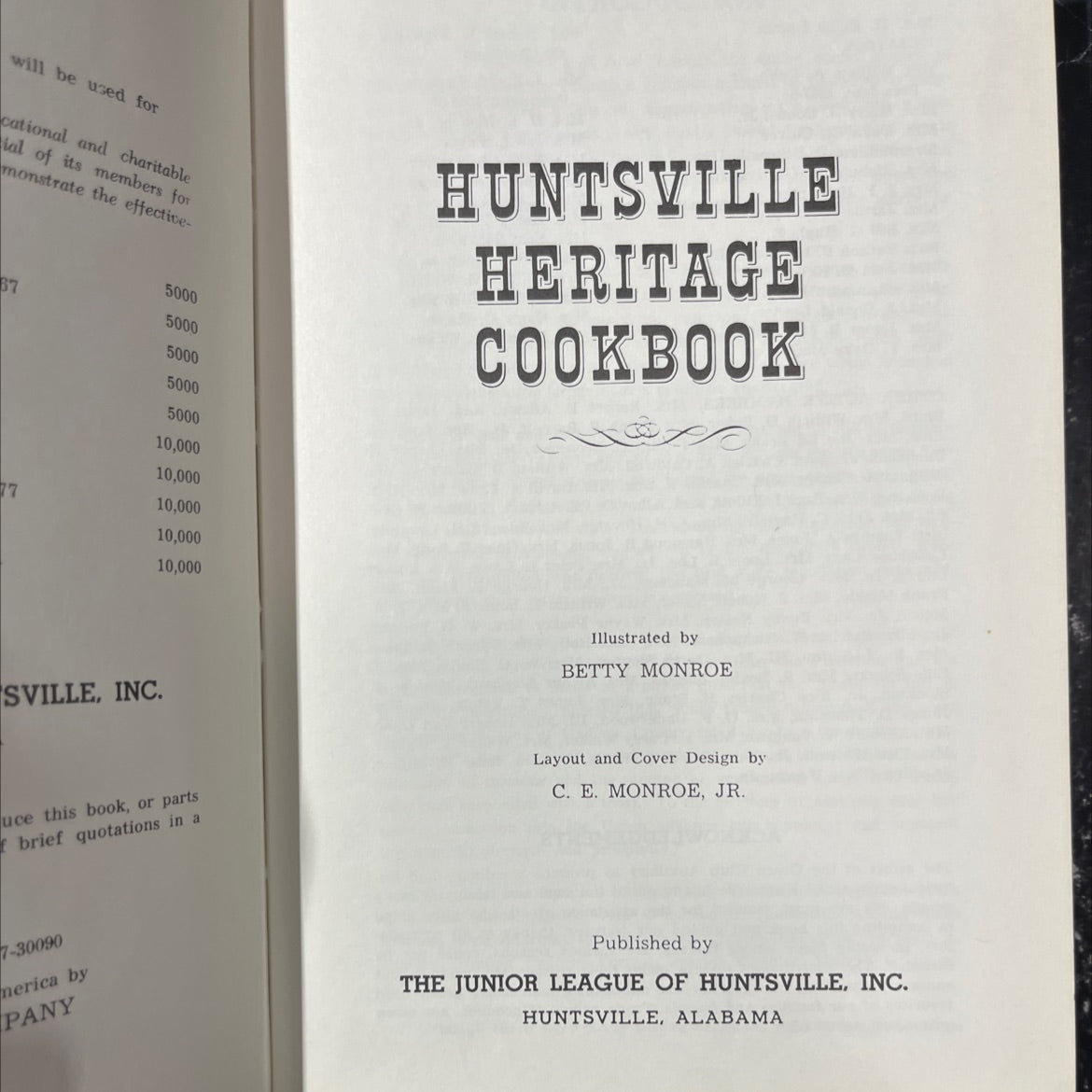 huntsville heritage cookbook book, by the junior league of huntsville, inc., 1981 Hardcover image 2