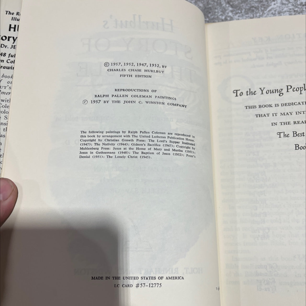 hurlbut's story of the bible for young and old book, by jesse lyman hurlbut, d. d., 1957 Hardcover image 3