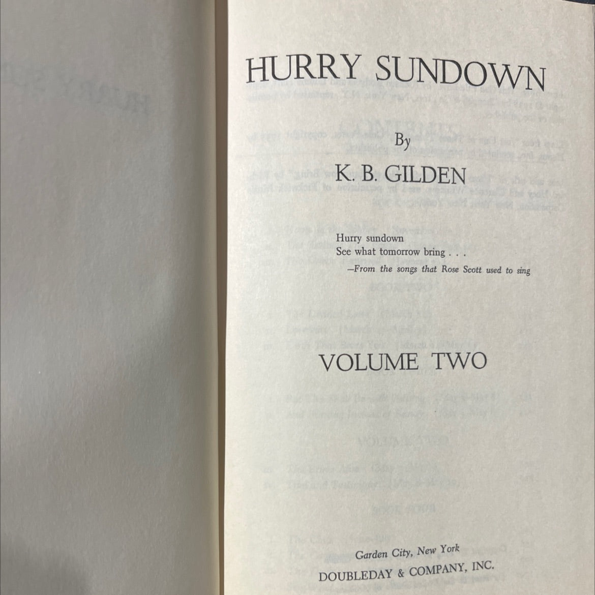hurry sundown book, by K. B. Gilden, 1964 Hardcover image 2