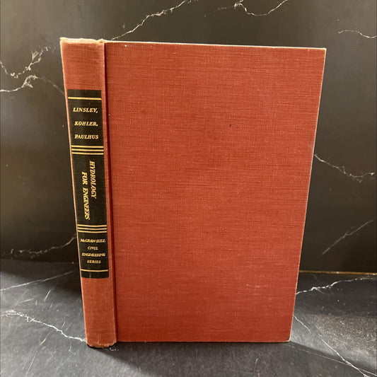 hydrology for engineers book, by ray k. linsley, jr., max a. kohler, joseph l. h. paulhus, 1958 Hardcover image 1