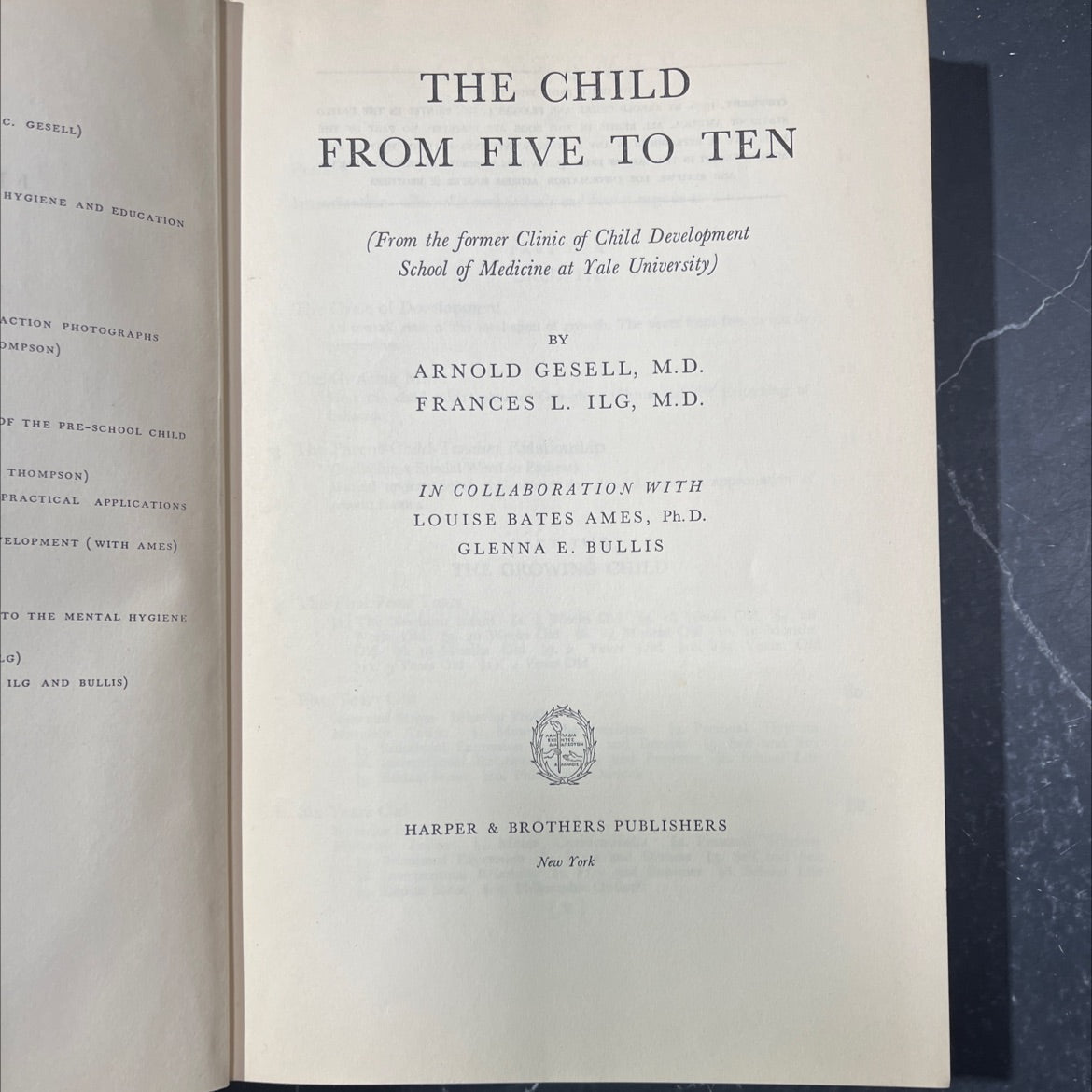 hygiene and education the child from five to ten book, by arnold gesell, m.d., frances l. ilg, m.d., 1946 Hardcover image 2