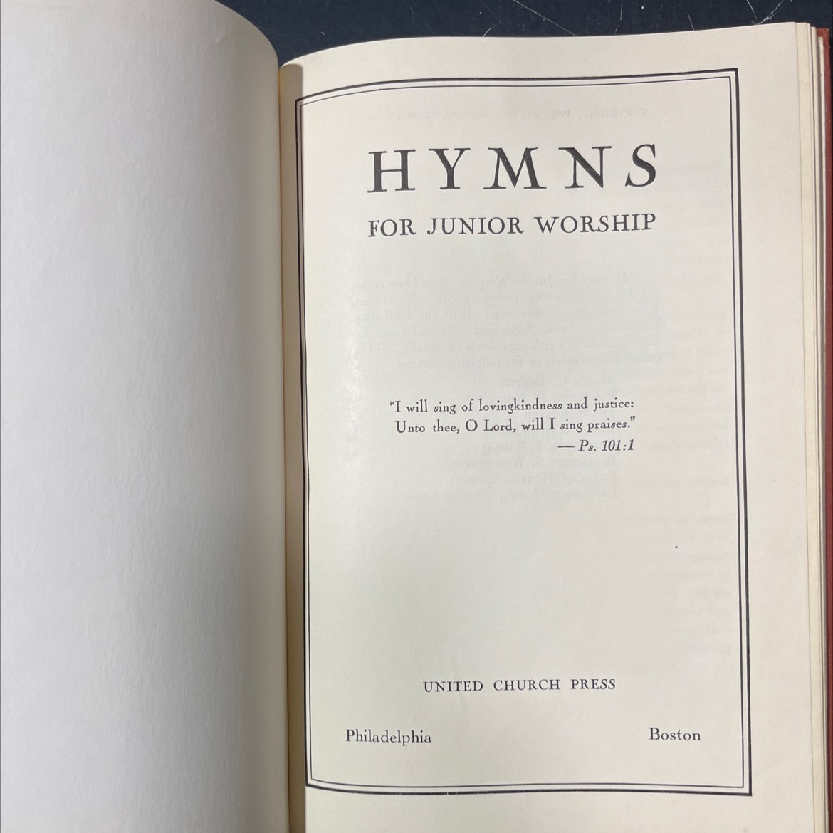 hymns for junior worship book, by not stated, 1940 Hardcover image 2