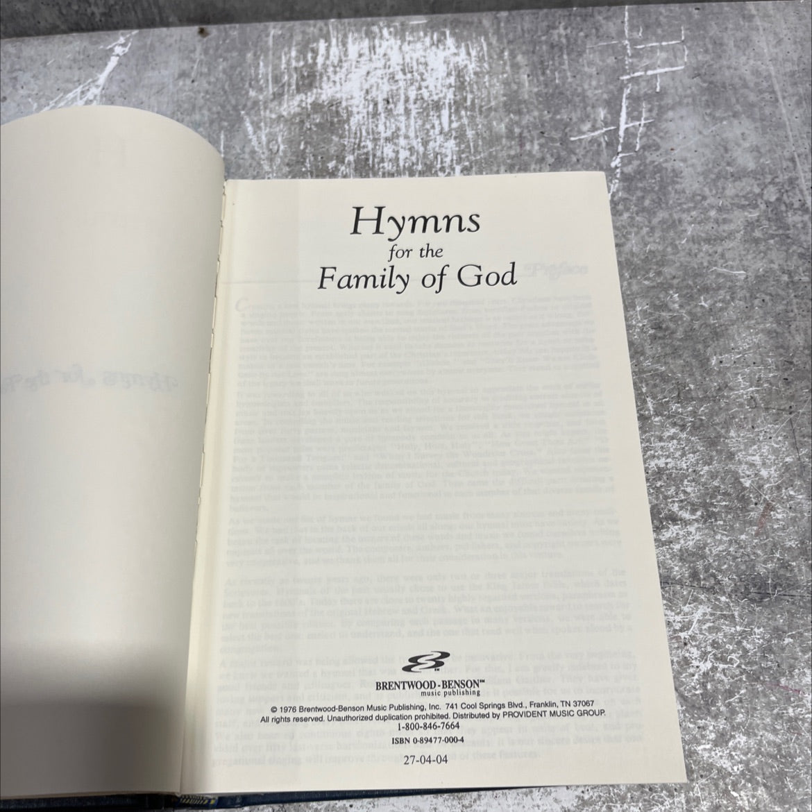 hymns for the family of god book, by unknown, 1976 Hardcover image 2