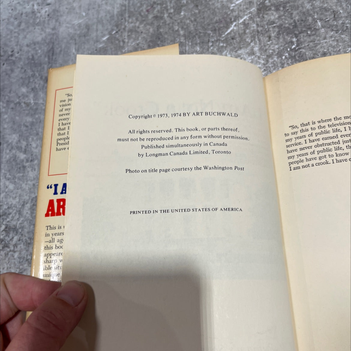 i am not a crook book, by art buchwald, 1974 Hardcover image 3