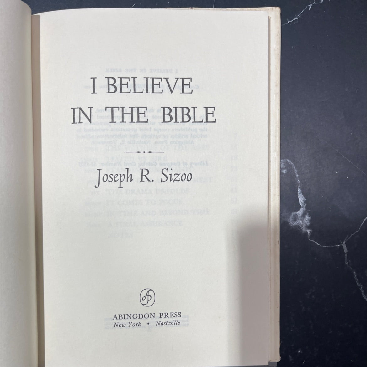 i believe in the bible book, by Joseph R. Sizoo, 1958 Hardcover image 2
