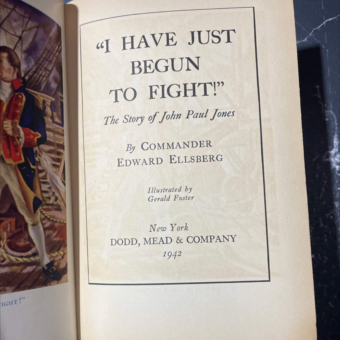i have just begun to fight! the story of john paul jones book, by commander edward ellsberg, 1942 Hardcover image 2