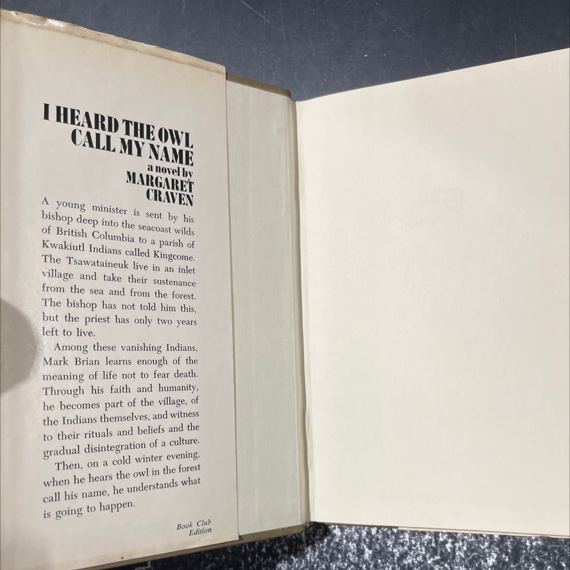 i heard the owl call my name book, by Margaret Craven, 1973 Hardcover image 4